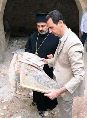 Assad felicita a los cristianos por la Pascua desde Maalula